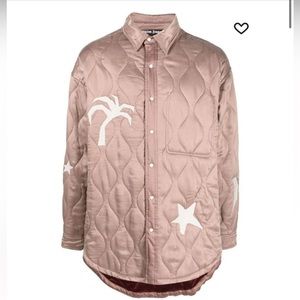 Authentic Palm AngelsㅡLife is Palmㅡoversized quilted silk padded jacket